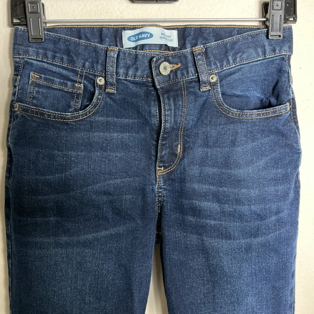 Old Navy Boot Cut Jeans Kids Sz 12 Dark Wash Built-In Flex Stretch Denim Western